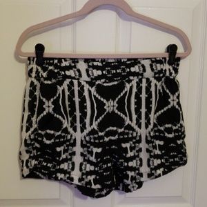 Express black and white shorts